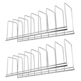 2Pcs Pot Lid Organizer Kitchen Stainless Steel Drainer Commodity Shelf Tabletop Bowl Dish Storage Rack - Close-Up Angle