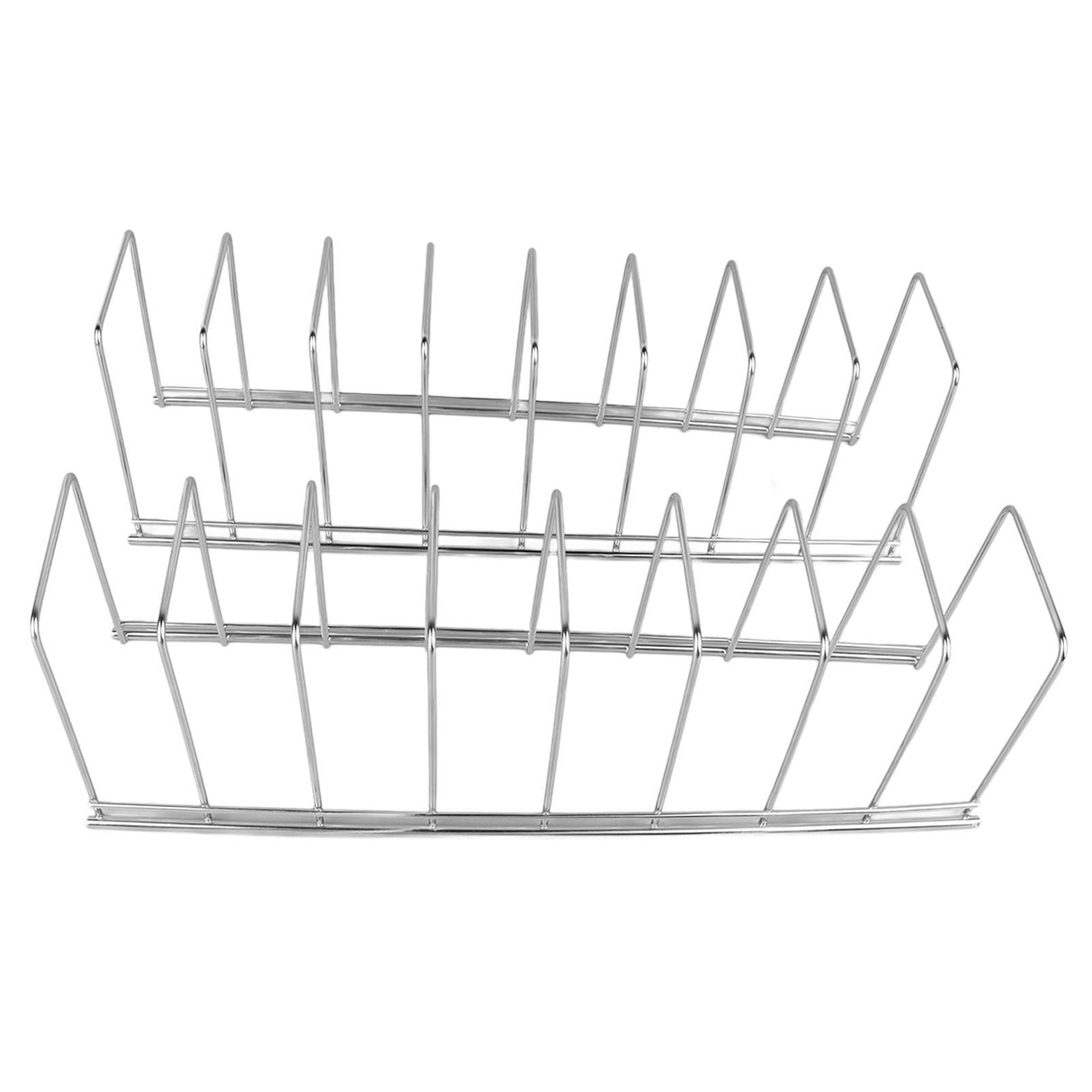 2Pcs Pot Lid Organizer Kitchen Stainless Steel Drainer Commodity Shelf Tabletop Bowl Dish Storage Rack