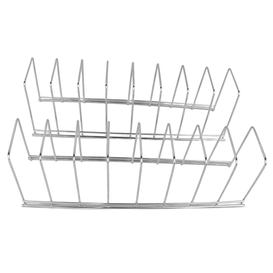2Pcs Pot Lid Organizer Kitchen Stainless Steel Drainer Commodity Shelf Tabletop Bowl Dish Storage Rack