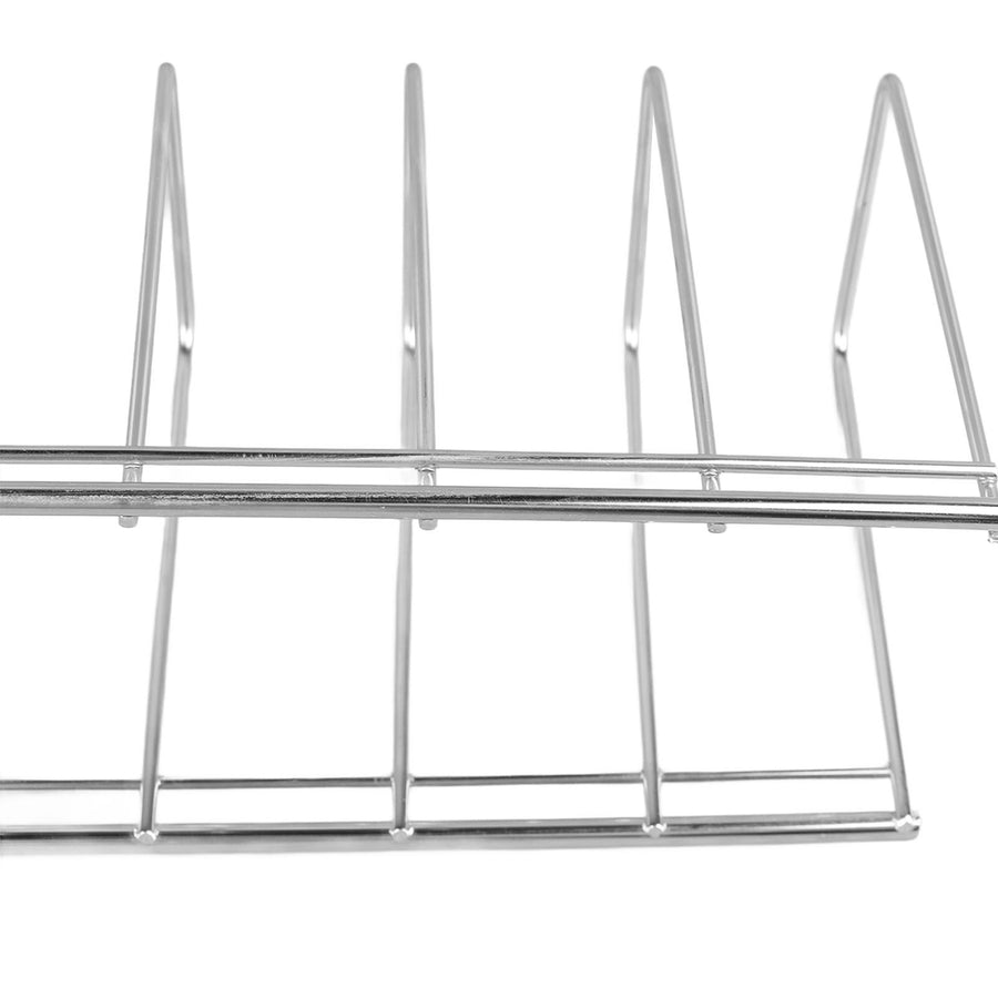 2Pcs Pot Lid Organizer Kitchen Stainless Steel Drainer Commodity Shelf Tabletop Bowl Dish Storage Rack