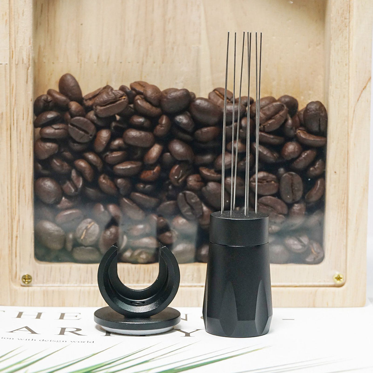 Coffee Distribution Tool Non Stick Black Aluminum Alloy Stainless Steel Coffee Stirring Tamper for Coffee Making