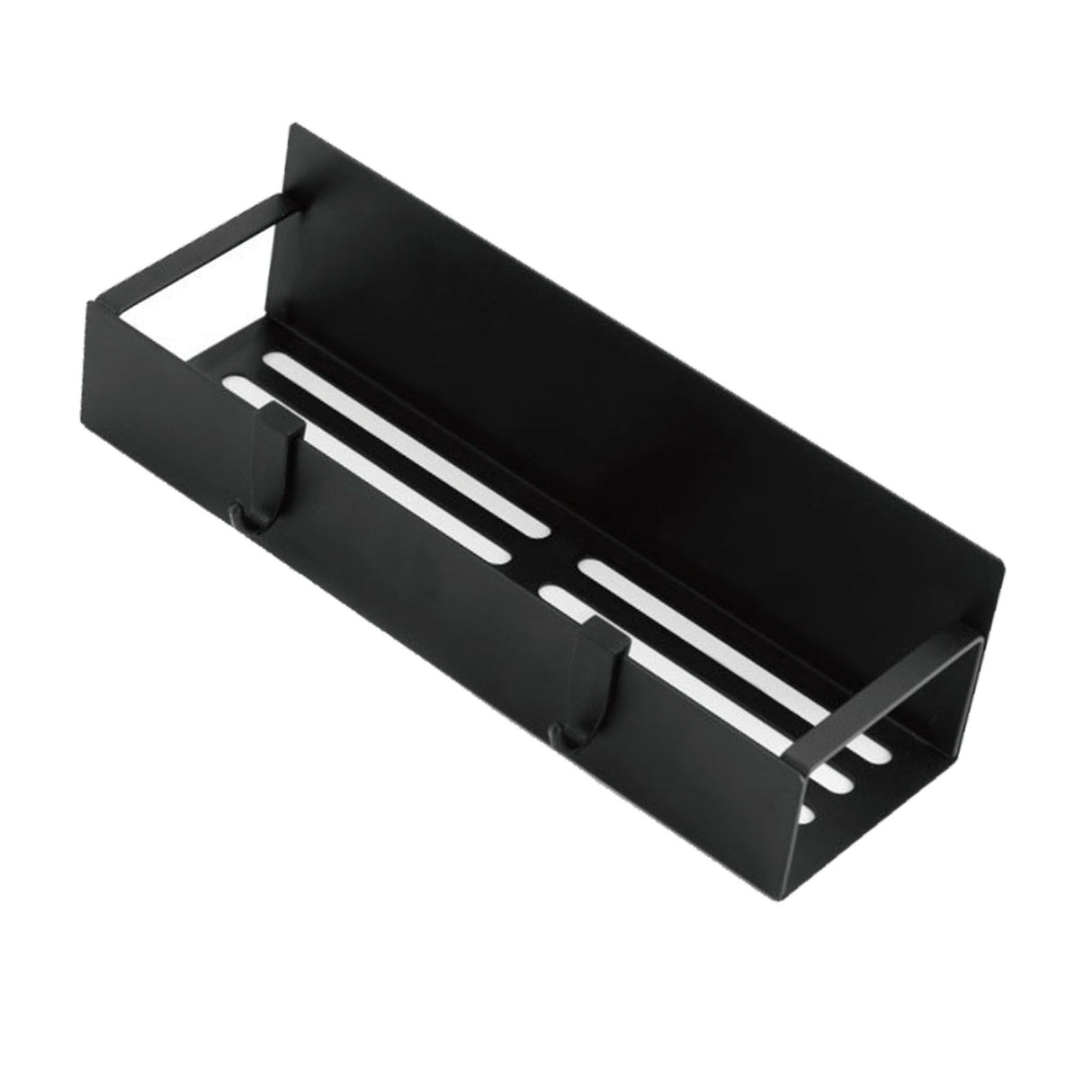 Fridge Spice Rack Magnetic with Hook Hanging Seasoning Holder Rack for Kitchen Storage Black 27x8.5x5cm / 10.6x3.3x2.0in