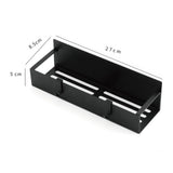 Fridge Spice Rack Magnetic with Hook Hanging Seasoning Holder Rack for Kitchen Storage Black 27x8.5x5cm / 10.6x3.3x2.0in