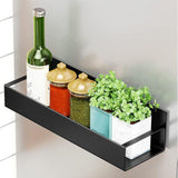 Fridge Spice Rack Magnetic with Hook Hanging Seasoning Holder Rack for Kitchen Storage Black 29.5x9.5x5cm / 11.6x3.7x2.0in - Rear View