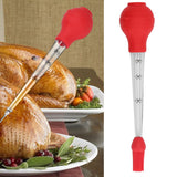 Turkey Baster Needle with Sauce Brush Barbecue Oil Drip Seasoning Tube Tools Sauce Needle Red