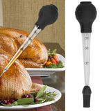 Turkey Baster Needle with Sauce Brush Barbecue Oil Drip Seasoning Tube Tools Sauce Needle Black