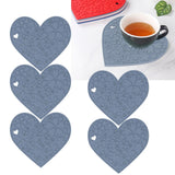 4PCS Silicone Placemats Heart Shaped Non Slip Waterproof Heat Resistant Washable Dinning Table Mat for Pet Feeding Kitchen Sink Grey - Extra Image