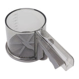 Flour Sifter Sieve PP Transparent Adjustable Fine Mesh One Hand Operation Powder Sifter Sieve for Kitchen Baking Single Layer
