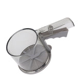 Flour Sifter Sieve PP Transparent Adjustable Fine Mesh One Hand Operation Powder Sifter Sieve for Kitchen Baking Single Layer