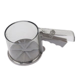 Flour Sifter Sieve PP Transparent Adjustable Fine Mesh One Hand Operation Powder Sifter Sieve for Kitchen Baking Single Layer - 45-Degree Angle