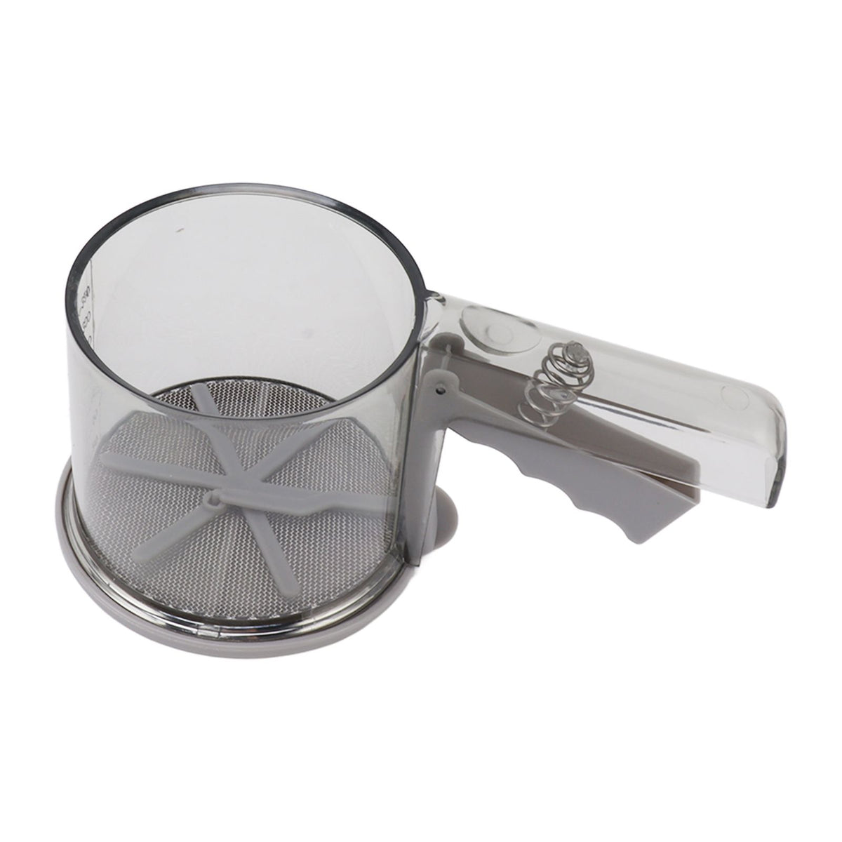 Flour Sifter Sieve PP Transparent Adjustable Fine Mesh One Hand Operation Powder Sifter Sieve for Kitchen Baking Single Layer