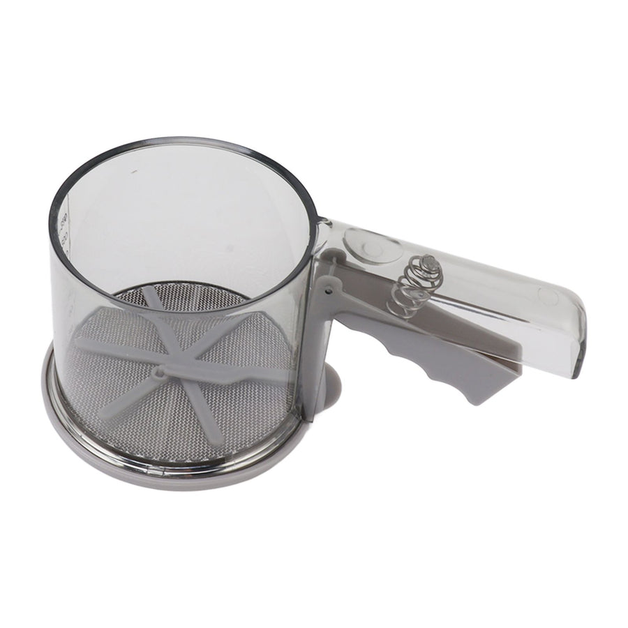 Flour Sifter Sieve PP Transparent Adjustable Fine Mesh One Hand Operation Powder Sifter Sieve for Kitchen Baking Single Layer