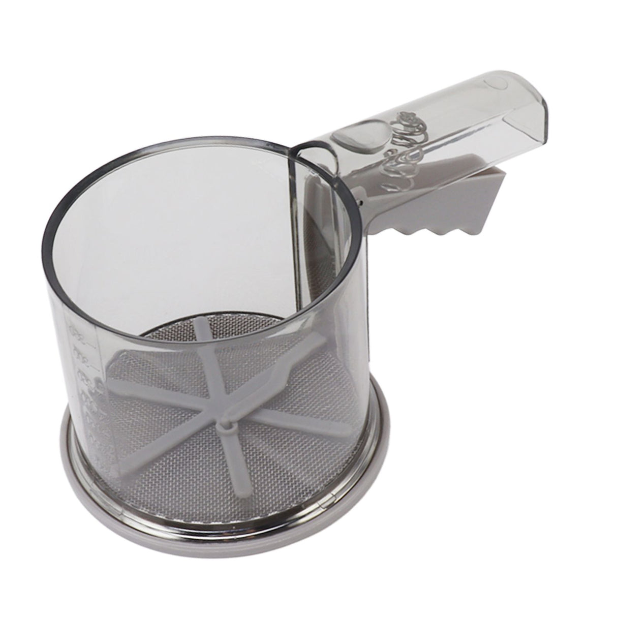 Flour Sifter Sieve PP Transparent Adjustable Fine Mesh One Hand Operation Powder Sifter Sieve for Kitchen Baking Single Layer
