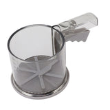 Flour Sifter Sieve PP Transparent Adjustable Fine Mesh One Hand Operation Powder Sifter Sieve for Kitchen Baking Single Layer