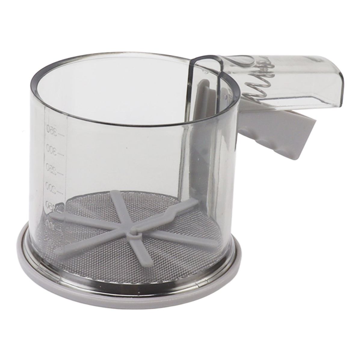 Flour Sifter Sieve PP Transparent Adjustable Fine Mesh One Hand Operation Powder Sifter Sieve for Kitchen Baking Single Layer