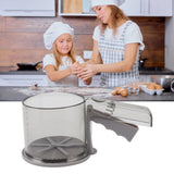 Flour Sifter Sieve PP Transparent Adjustable Fine Mesh One Hand Operation Powder Sifter Sieve for Kitchen Baking Single Layer - Extra Image