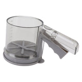 Flour Sifter Sieve PP Transparent Adjustable Fine Mesh One Hand Operation Powder Sifter Sieve for Kitchen Baking Double Layer - Front View