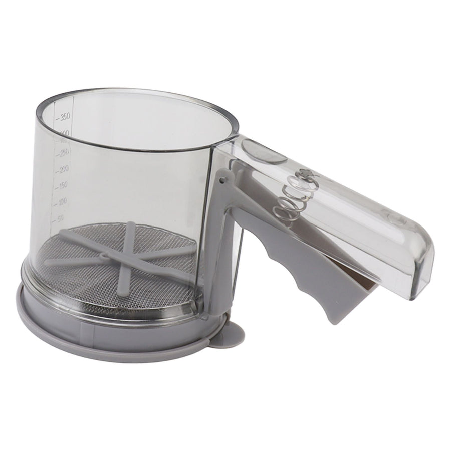 Flour Sifter Sieve PP Transparent Adjustable Fine Mesh One Hand Operation Powder Sifter Sieve for Kitchen Baking Double Layer