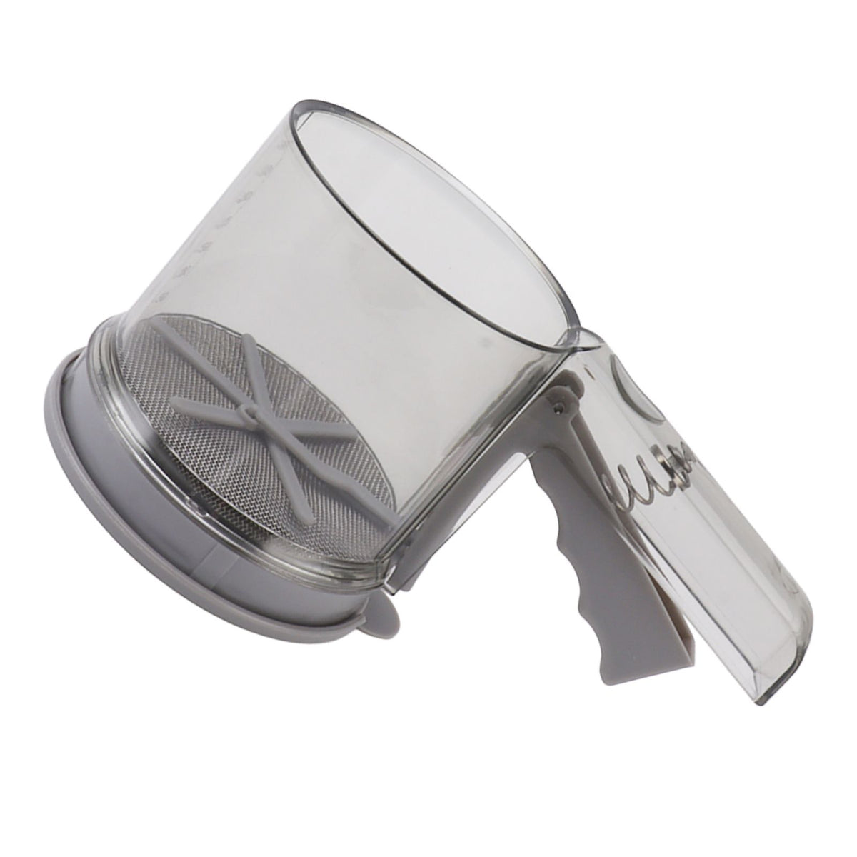 Flour Sifter Sieve PP Transparent Adjustable Fine Mesh One Hand Operation Powder Sifter Sieve for Kitchen Baking Double Layer