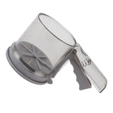 Flour Sifter Sieve PP Transparent Adjustable Fine Mesh One Hand Operation Powder Sifter Sieve for Kitchen Baking Double Layer