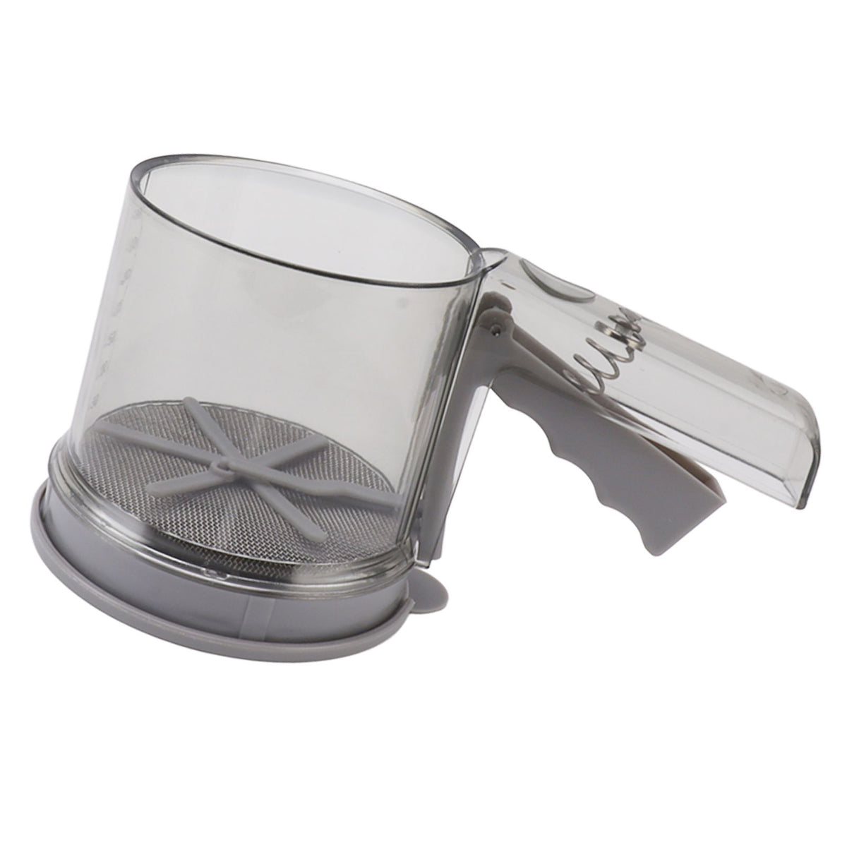 Flour Sifter Sieve PP Transparent Adjustable Fine Mesh One Hand Operation Powder Sifter Sieve for Kitchen Baking Double Layer
