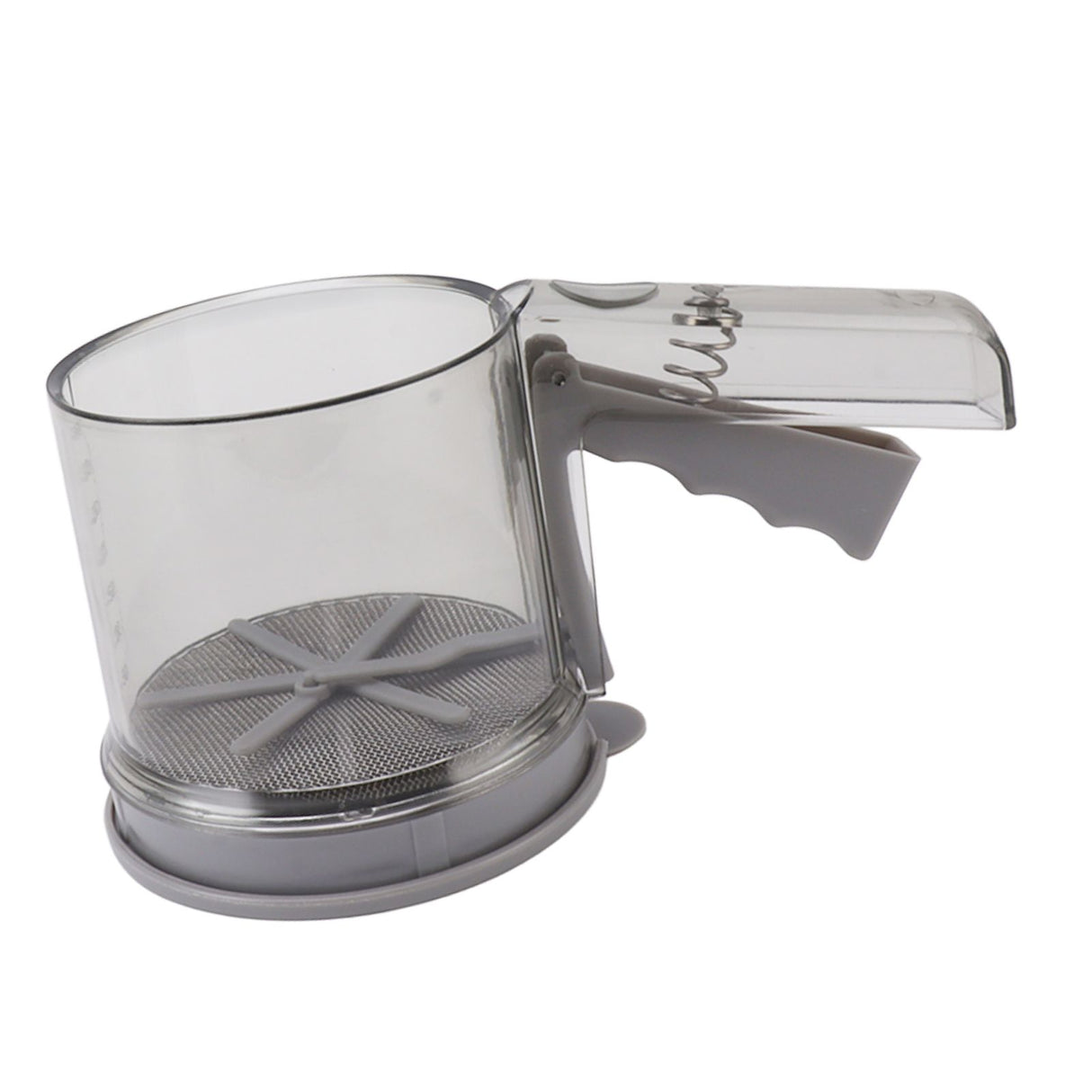 Flour Sifter Sieve PP Transparent Adjustable Fine Mesh One Hand Operation Powder Sifter Sieve for Kitchen Baking Double Layer