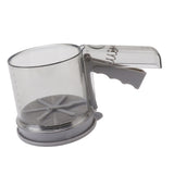 Flour Sifter Sieve PP Transparent Adjustable Fine Mesh One Hand Operation Powder Sifter Sieve for Kitchen Baking Double Layer - Rear View