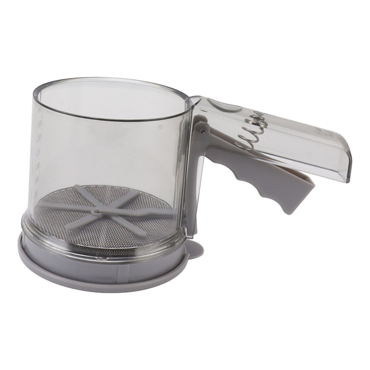 Flour Sifter Sieve PP Transparent Adjustable Fine Mesh One Hand Operation Powder Sifter Sieve for Kitchen Baking Double Layer