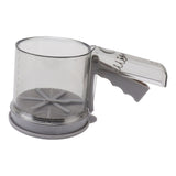 Flour Sifter Sieve PP Transparent Adjustable Fine Mesh One Hand Operation Powder Sifter Sieve for Kitchen Baking Double Layer - Close-Up Angle
