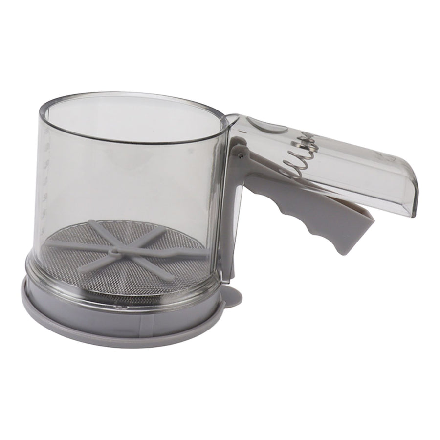 Flour Sifter Sieve PP Transparent Adjustable Fine Mesh One Hand Operation Powder Sifter Sieve for Kitchen Baking Double Layer
