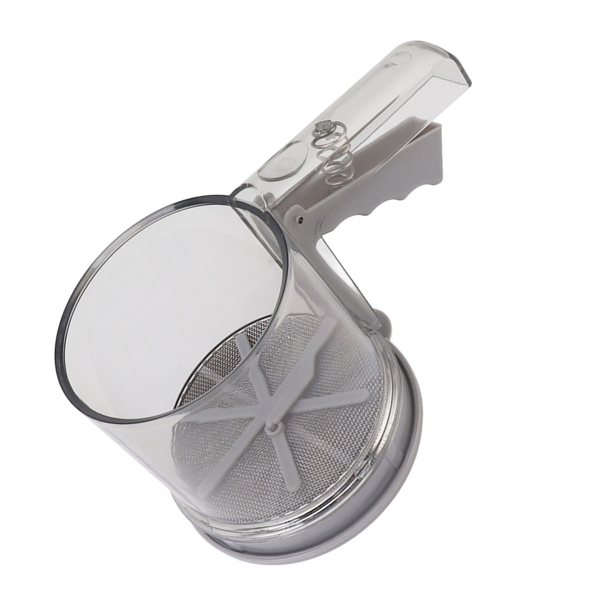 Flour Sifter Sieve PP Transparent Adjustable Fine Mesh One Hand Operation Powder Sifter Sieve for Kitchen Baking Double Layer