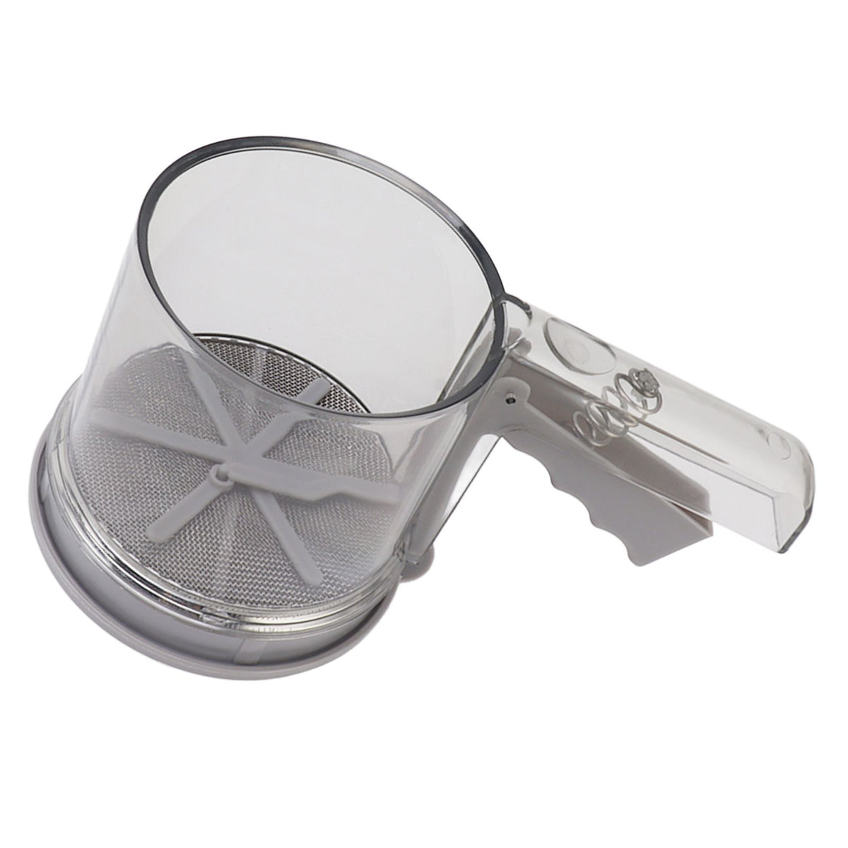 Flour Sifter Sieve PP Transparent Adjustable Fine Mesh One Hand Operation Powder Sifter Sieve for Kitchen Baking Double Layer