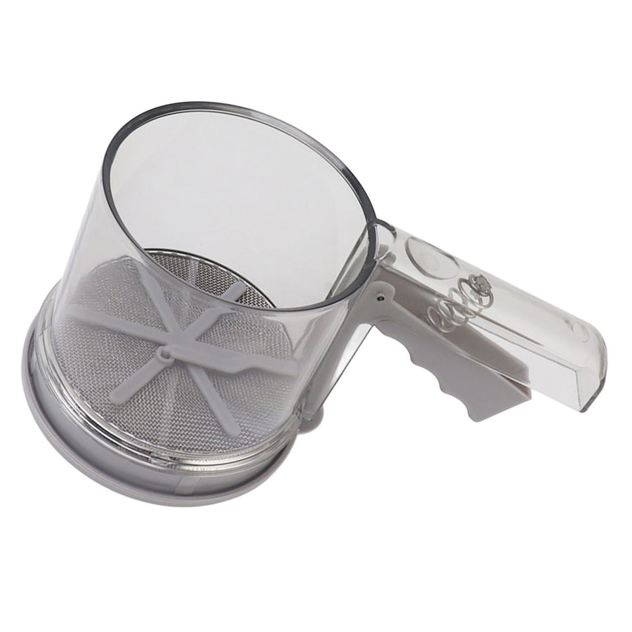 Flour Sifter Sieve PP Transparent Adjustable Fine Mesh One Hand Operation Powder Sifter Sieve for Kitchen Baking Double Layer