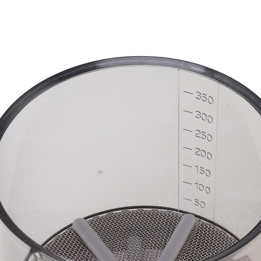 Flour Sifter Sieve PP Transparent Adjustable Fine Mesh One Hand Operation Powder Sifter Sieve for Kitchen Baking Double Layer