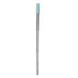 Collapsible Stainless Steel Drinking Straw Reusable Metal Straw with Cleaning Brush for Travel Work Blue - Side View