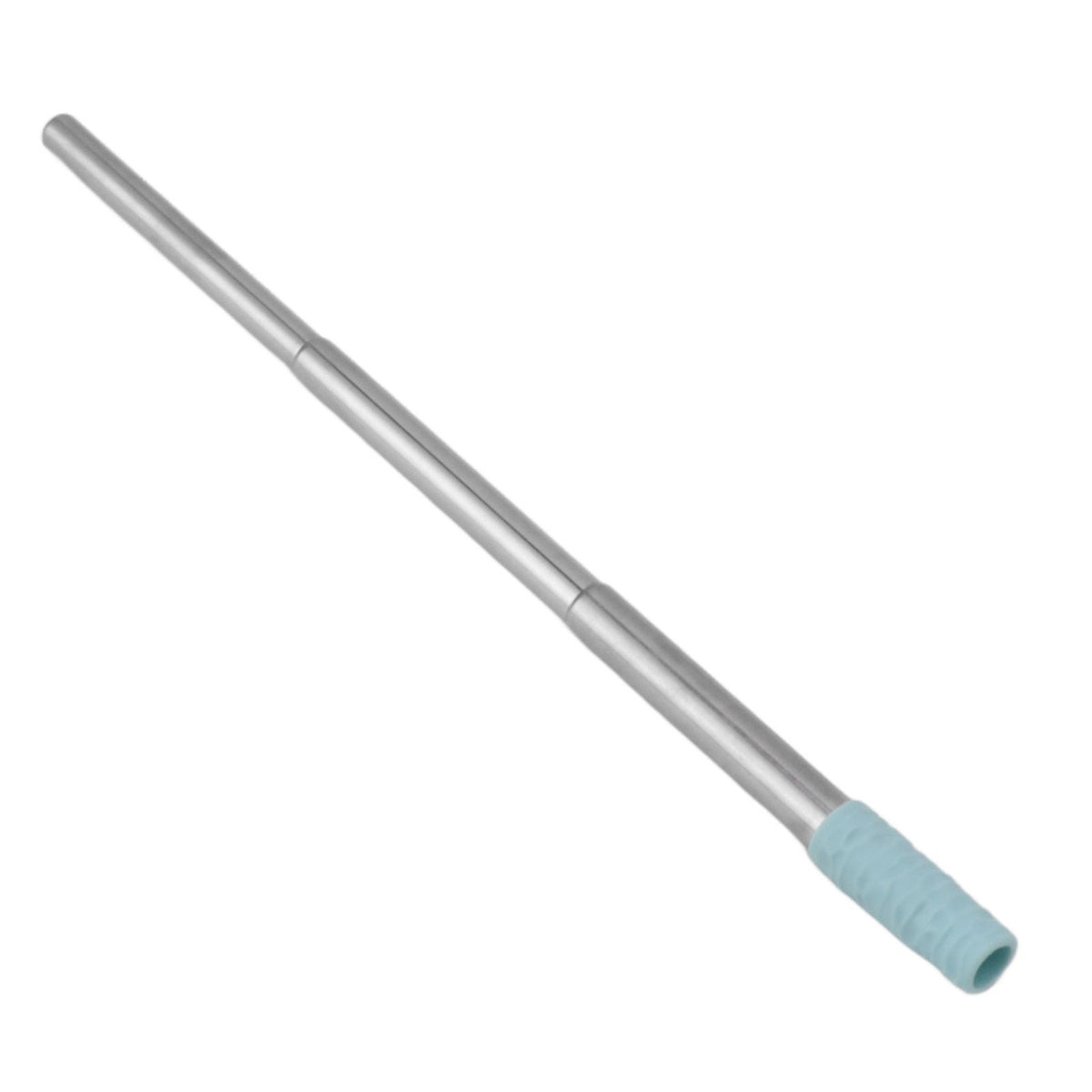 Collapsible Stainless Steel Drinking Straw Reusable Metal Straw with Cleaning Brush for Travel Work Blue