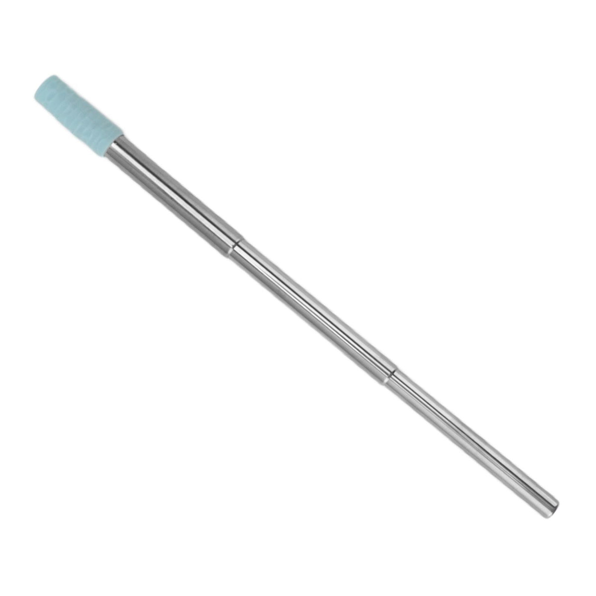 Collapsible Stainless Steel Drinking Straw Reusable Metal Straw with Cleaning Brush for Travel Work Blue