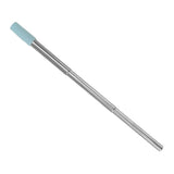 Collapsible Stainless Steel Drinking Straw Reusable Metal Straw with Cleaning Brush for Travel Work Blue - Rear View