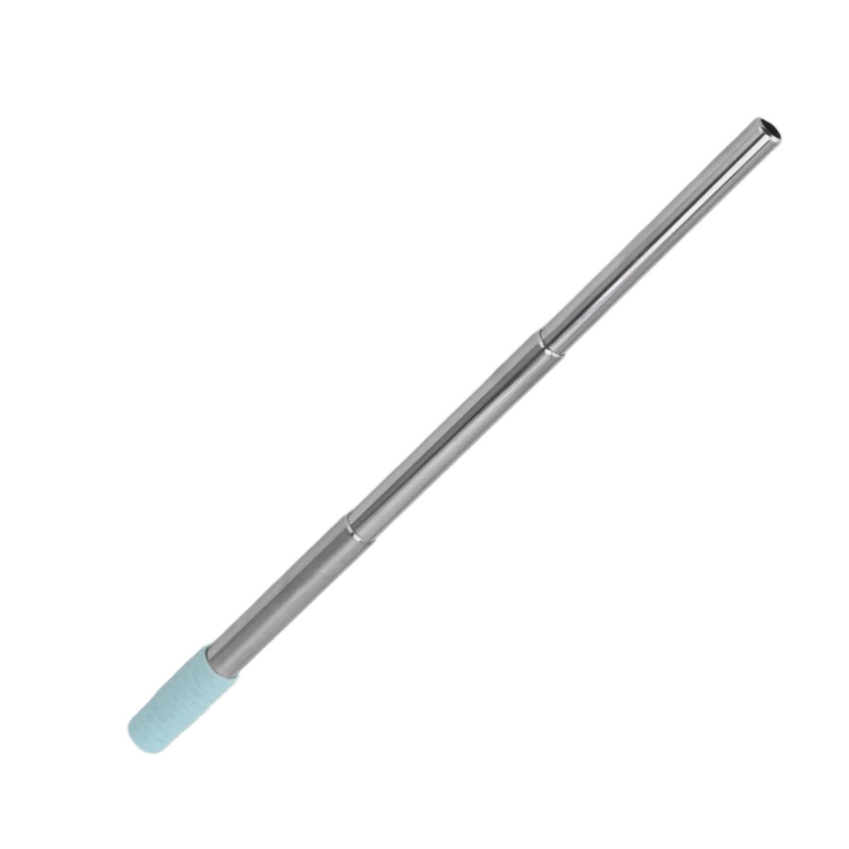 Collapsible Stainless Steel Drinking Straw Reusable Metal Straw with Cleaning Brush for Travel Work Blue