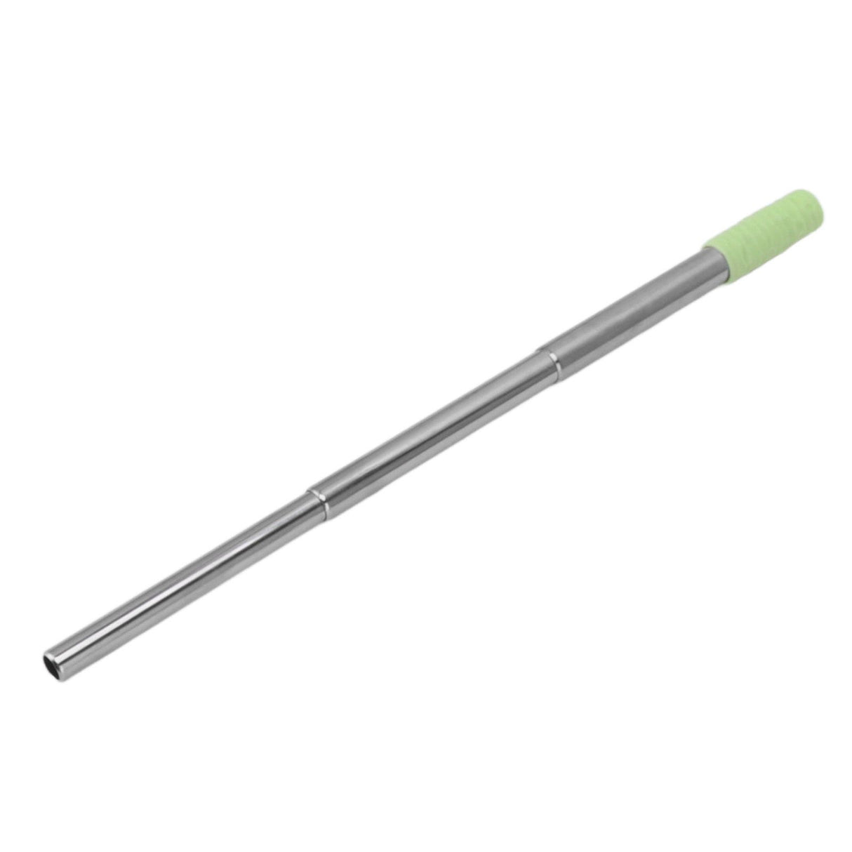 Collapsible Stainless Steel Drinking Straw Reusable Metal Straw with Cleaning Brush for Travel Work Green