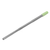 Collapsible Stainless Steel Drinking Straw Reusable Metal Straw with Cleaning Brush for Travel Work Green - Front View