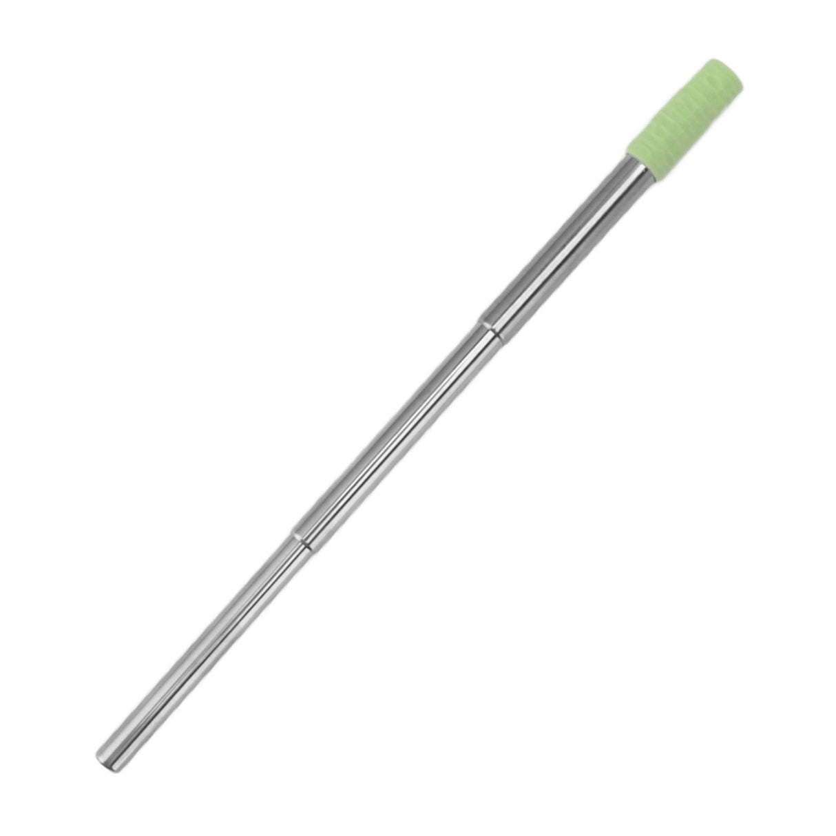 Collapsible Stainless Steel Drinking Straw Reusable Metal Straw with Cleaning Brush for Travel Work Green