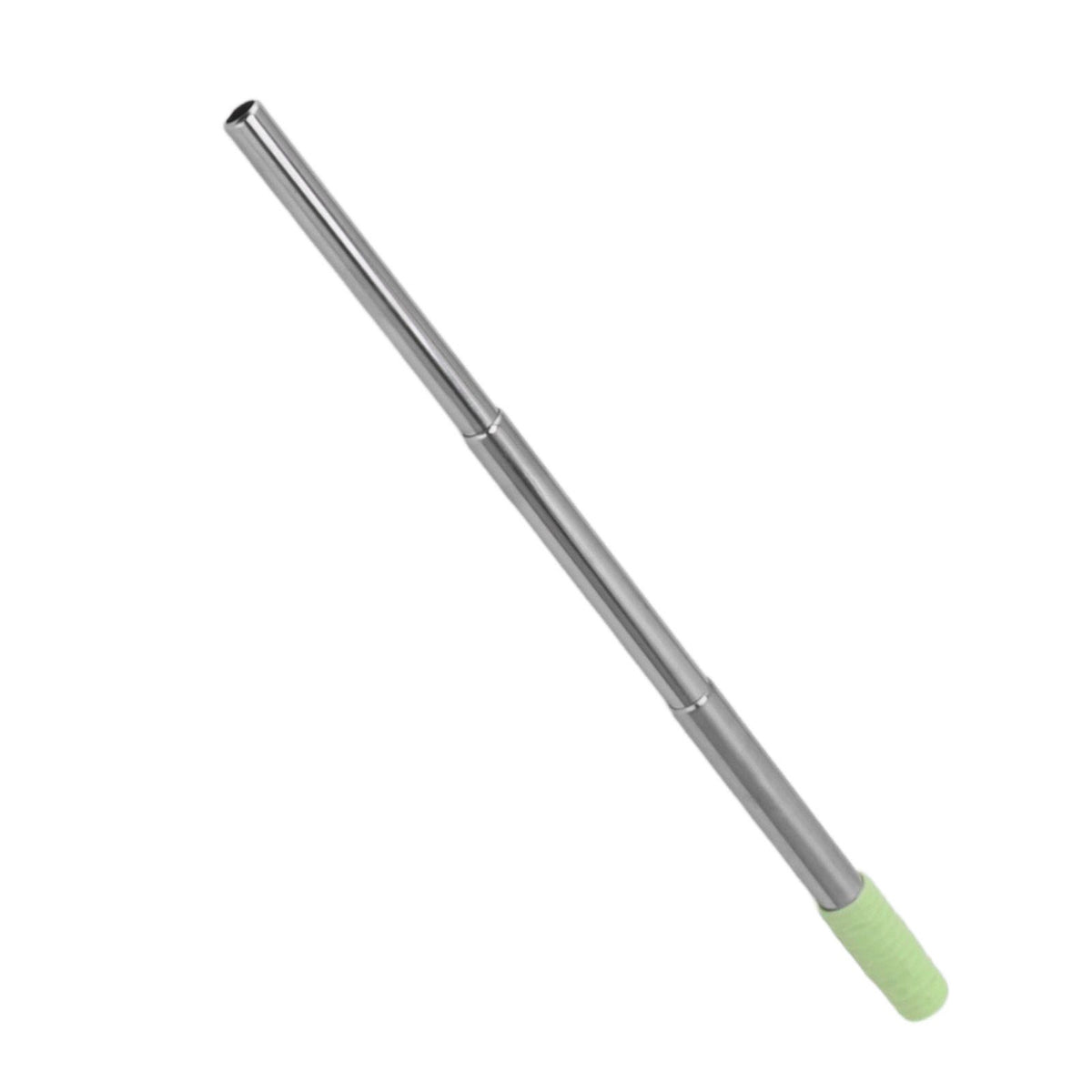 Collapsible Stainless Steel Drinking Straw Reusable Metal Straw with Cleaning Brush for Travel Work Green
