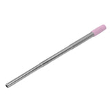 Collapsible Stainless Steel Drinking Straw Reusable Metal Straw with Cleaning Brush for Travel Work Purple - Front View