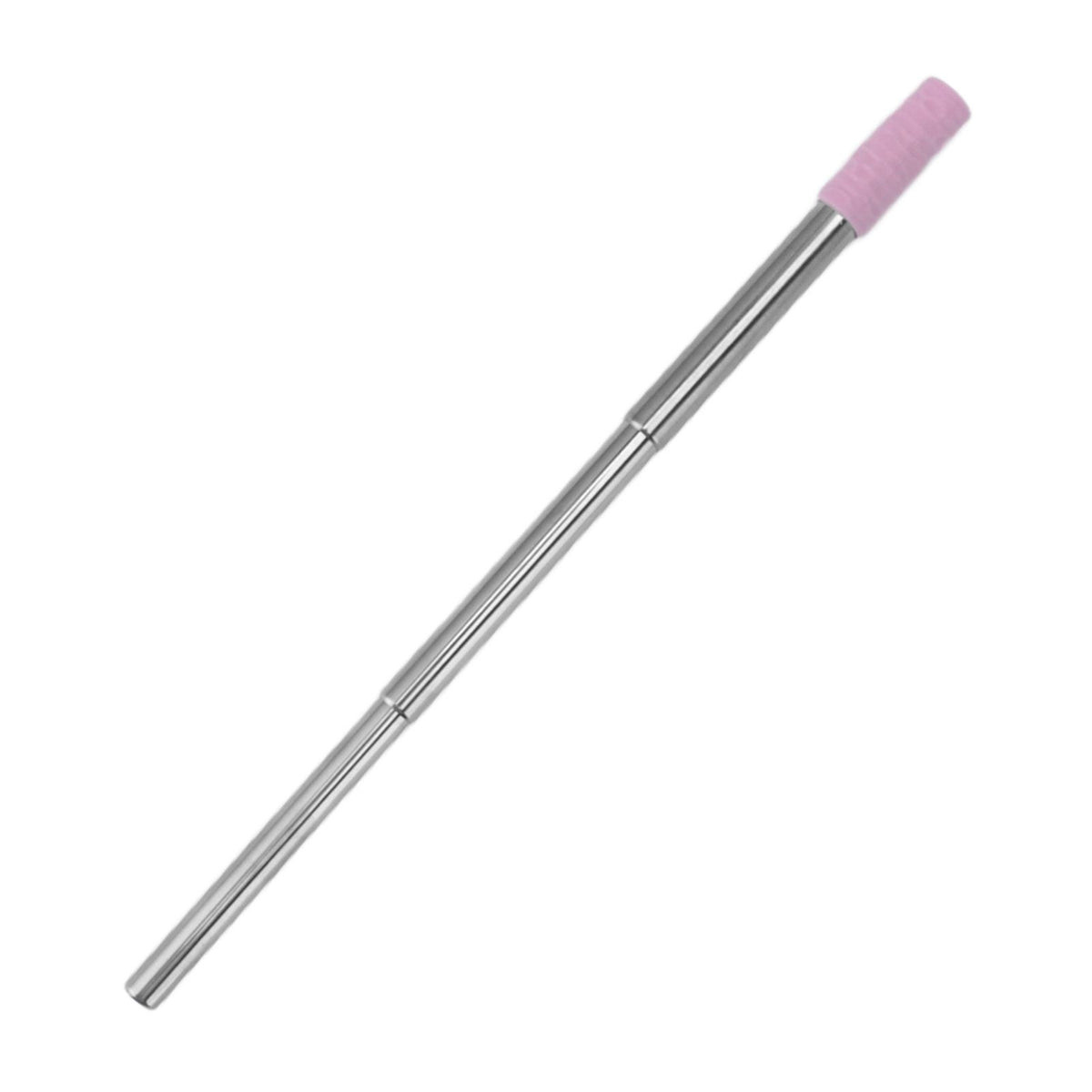 Collapsible Stainless Steel Drinking Straw Reusable Metal Straw with Cleaning Brush for Travel Work Purple