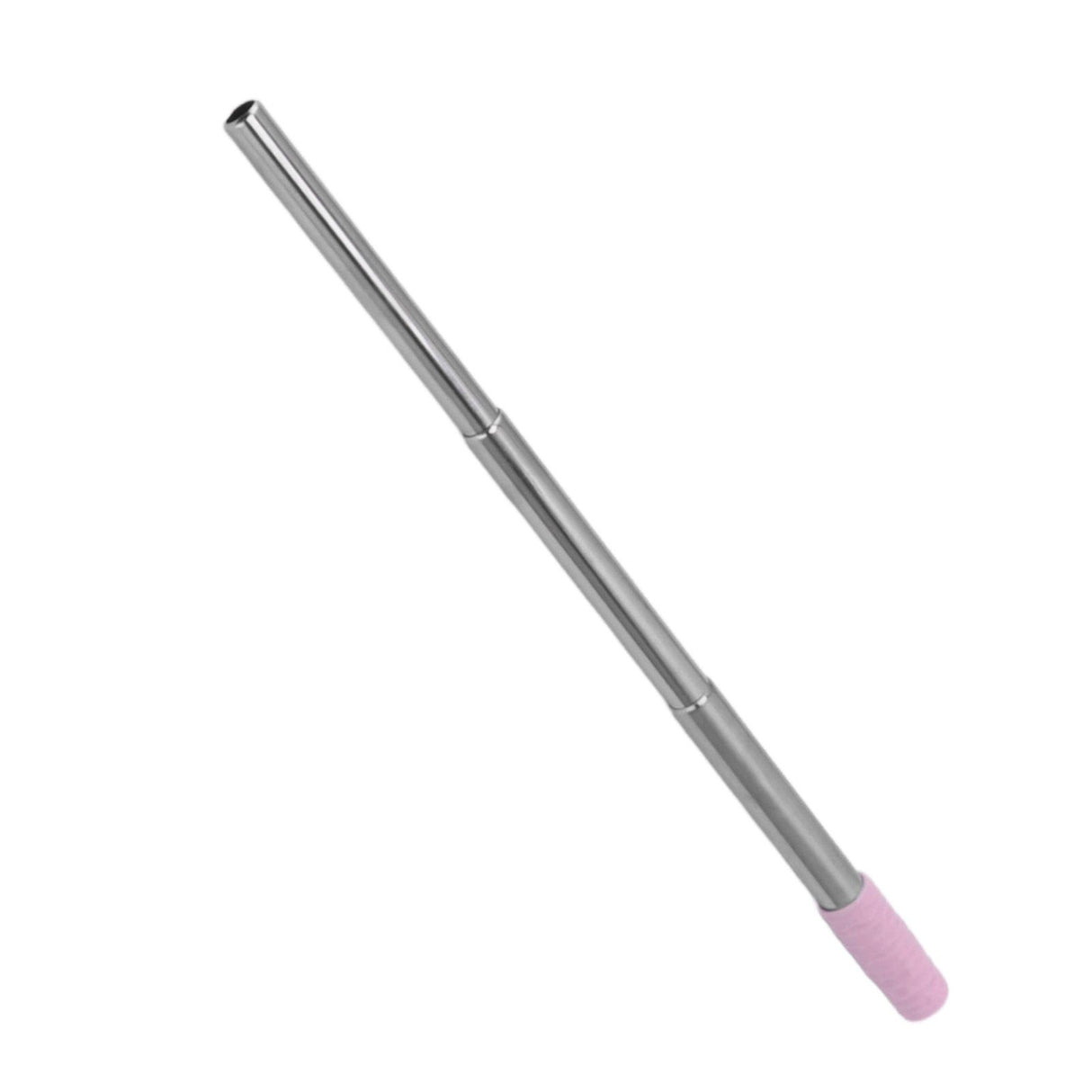 Collapsible Stainless Steel Drinking Straw Reusable Metal Straw with Cleaning Brush for Travel Work Purple