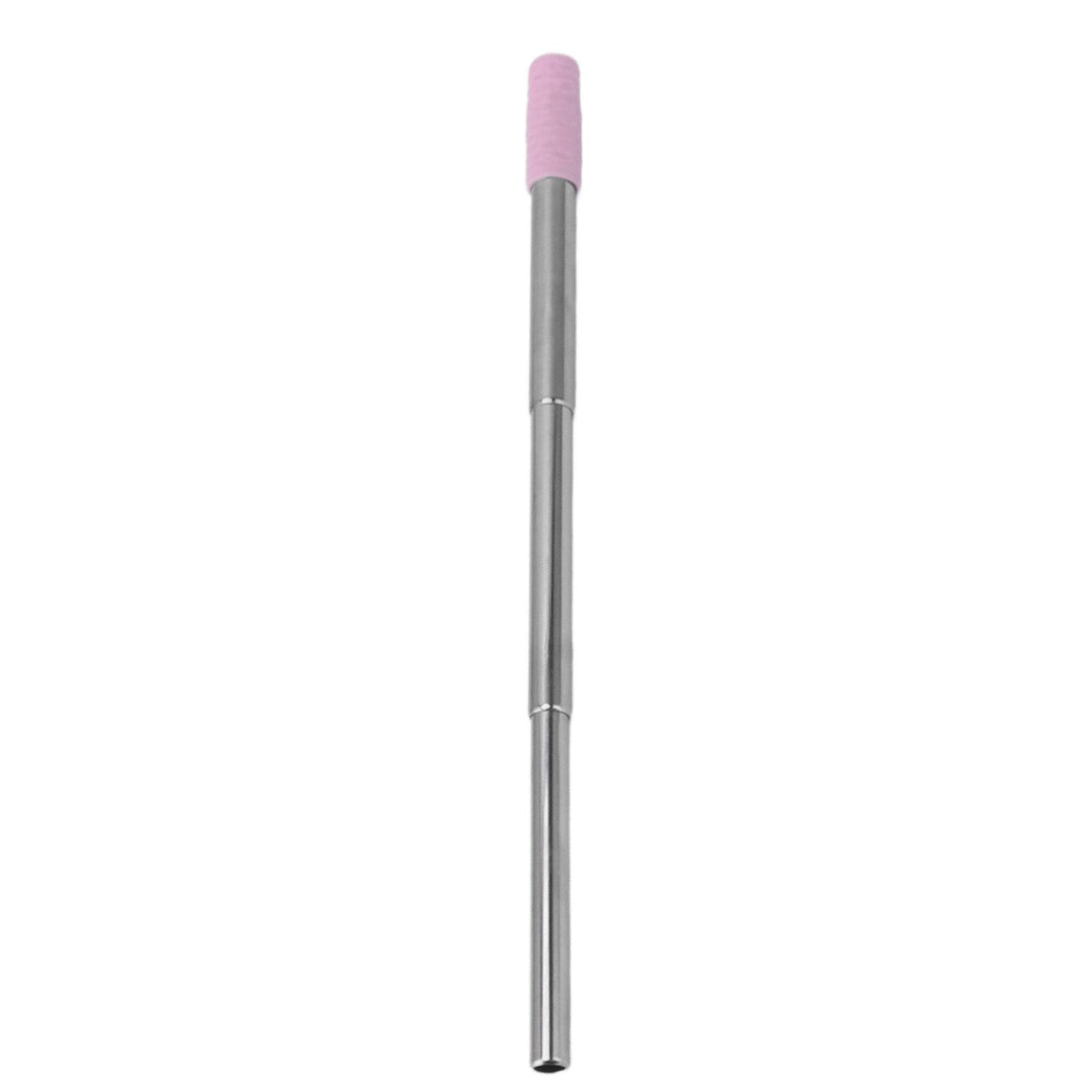 Collapsible Stainless Steel Drinking Straw Reusable Metal Straw with Cleaning Brush for Travel Work Purple