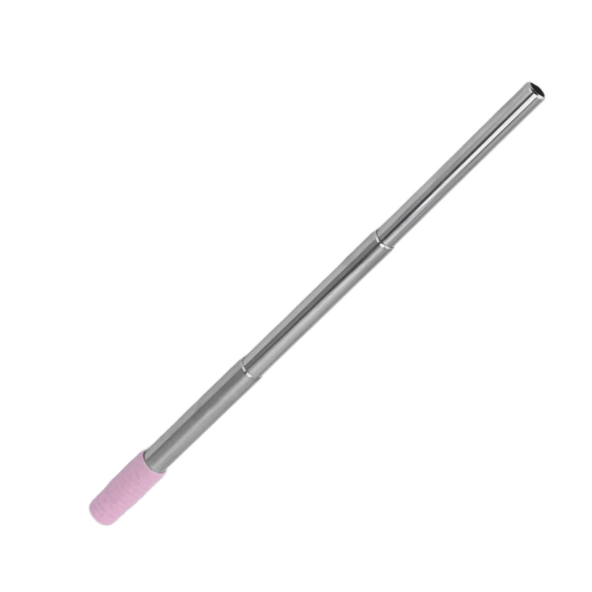 Collapsible Stainless Steel Drinking Straw Reusable Metal Straw with Cleaning Brush for Travel Work Purple