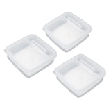 3Pcs Flip Lid Cheese Container Transparent Clear PP Food Storage Box Case for Fridge