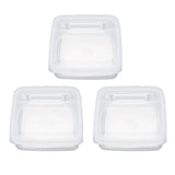 3Pcs Flip Lid Cheese Container Transparent Clear PP Food Storage Box Case for Fridge - 45-Degree Angle